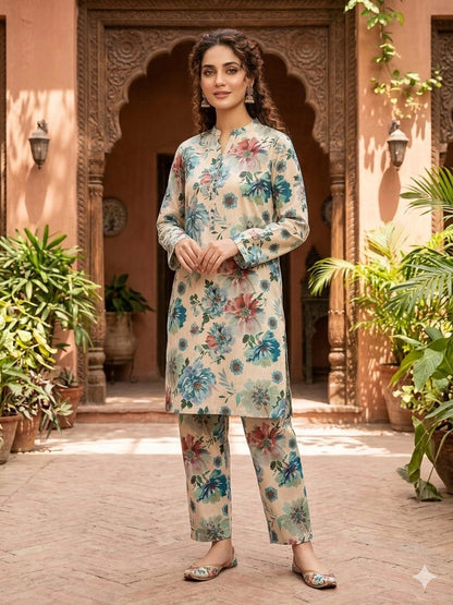 2Pc Bana Dora Print Lawn Suit 495