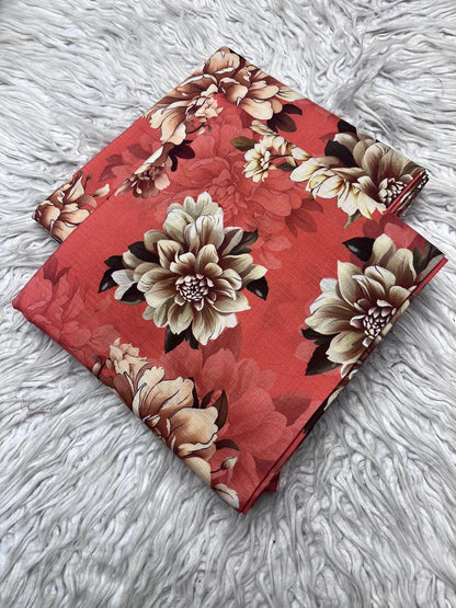 2Pc Bana Dora Linen Allover Suit Vol-6181