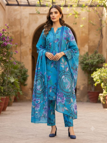3Pc Same Printed Lawn Suit 570