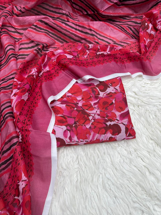 3Pc Lawn Unstitched Suit - #37