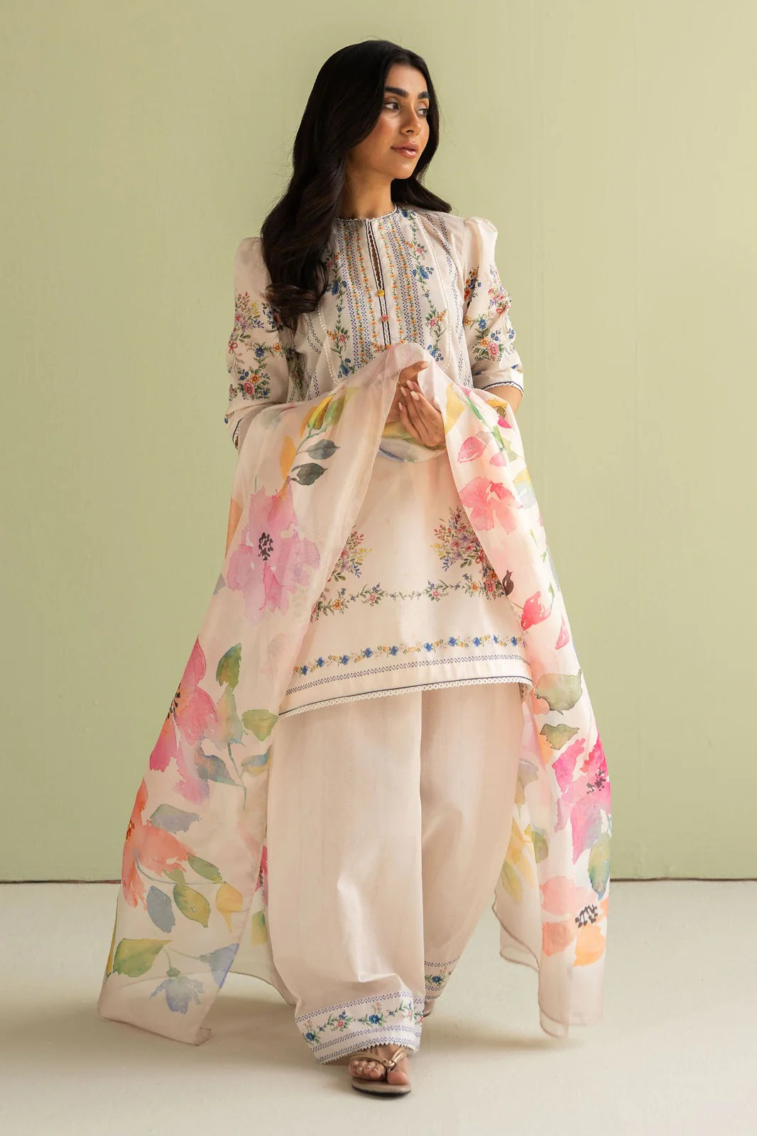 2Pc Kameez & Trouser - Blush Petal - #1432