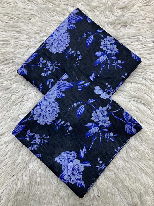 2Pc Sapphire Lawn Bana Dora Unstitched Suit Vol-479