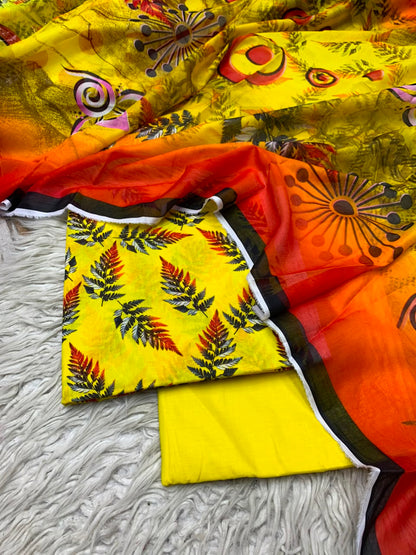 3Pc Lawn Digital Printed Unstitched Suit 15