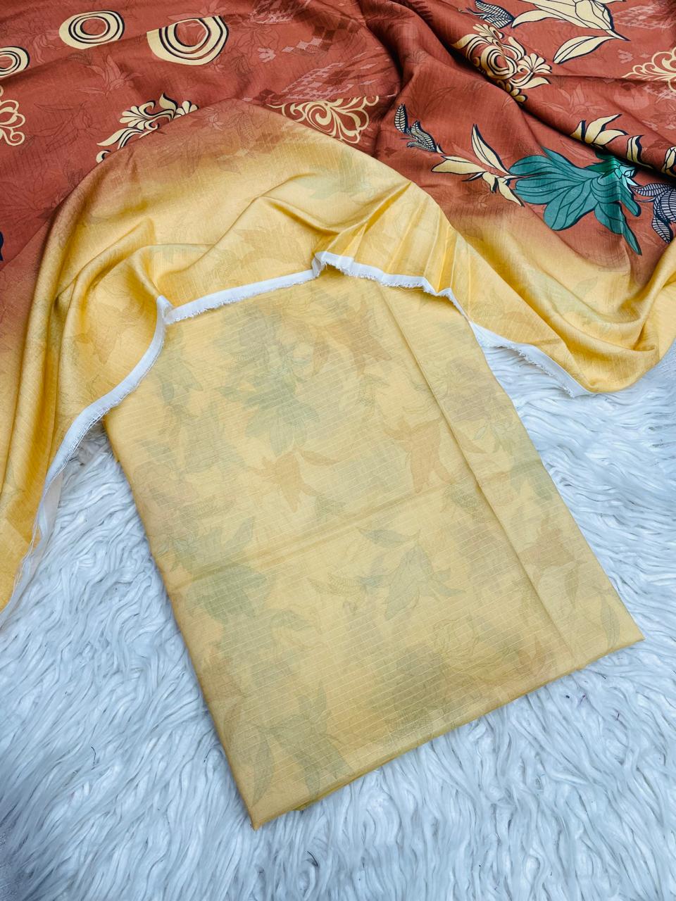 2 PC LINEN BANA DORA AL KARAM KAMEEZ & DUPATTA VOL-3169