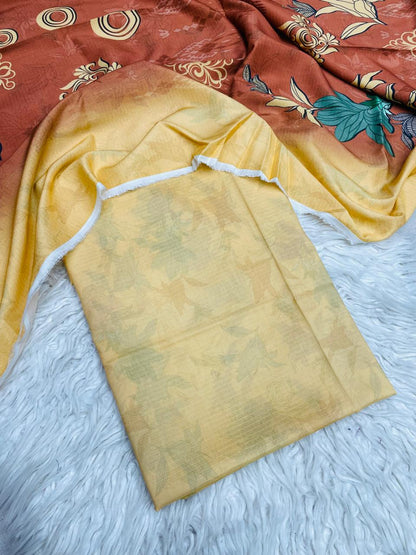 2 PC LINEN BANA DORA AL KARAM KAMEEZ & DUPATTA VOL-3169