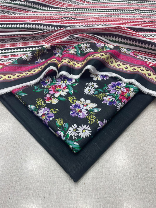 3Pc Slub Khaddar Unstitched Suit 25