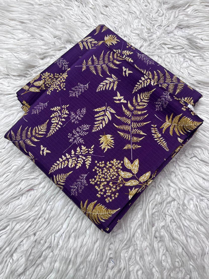 2Pc Bana Dora Linen Allover Suit Vol-3171