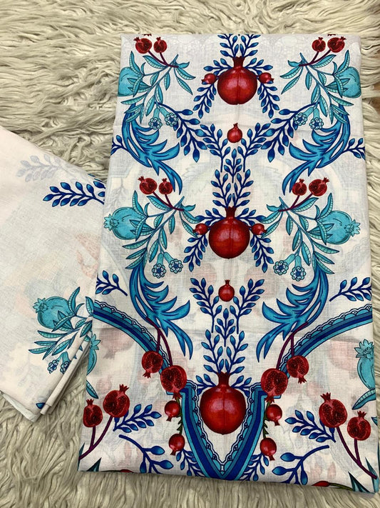 2Pc Supima Lawn Kameez & Trouser Printed Suit  Vol-02