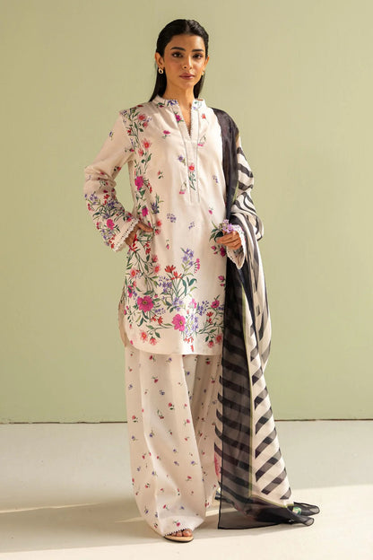 2Pc Kameez & Trouser - Ivory - D-1432