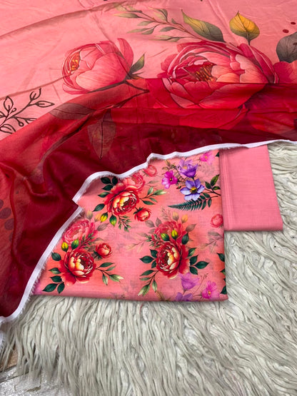 3Pc Lawn Digital Printed Unstitched Suit 15