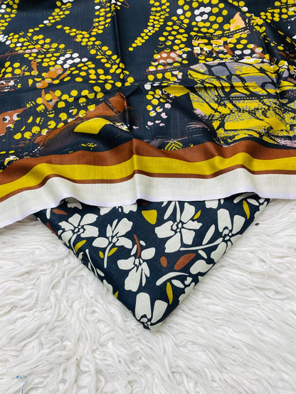 3 PC Slub Khaddar Allover Unstitched Suit Vol-0120