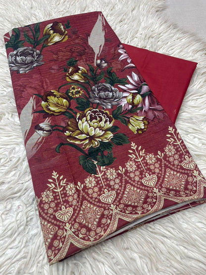 2Pc Printed Lawn Unstitched Suit 1250
