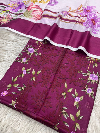 2Pc Supima Lawn Kameez & Duppata Printed Suit  Vol-02