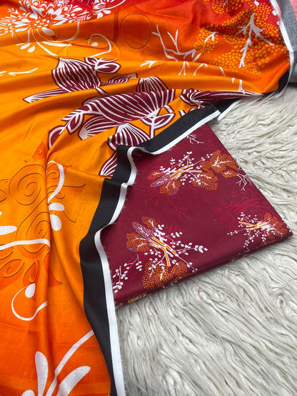 3Pc Same Digital Printed Lawn Suit 487