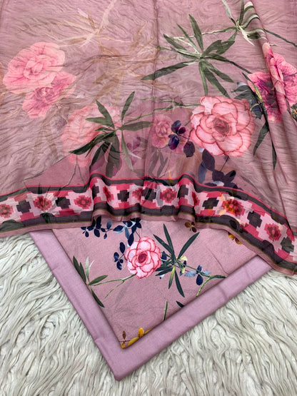 90x88 3Pc Premium Lawn Suit Vol-0020
