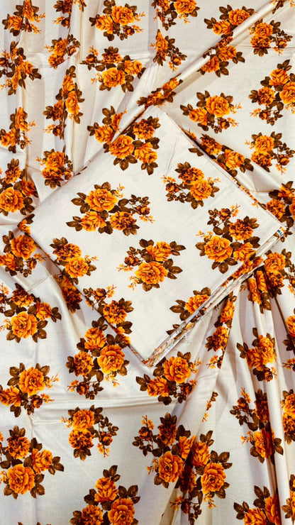 2 PC Linen Allover Unstitched Suit D-31900