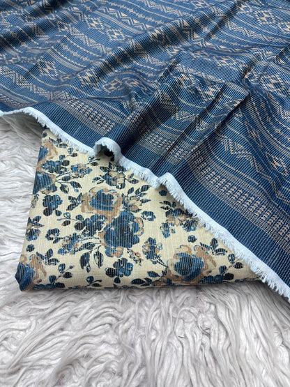 3Pc Chamki Khaddar Allover Unstitched Suit Vol-0136