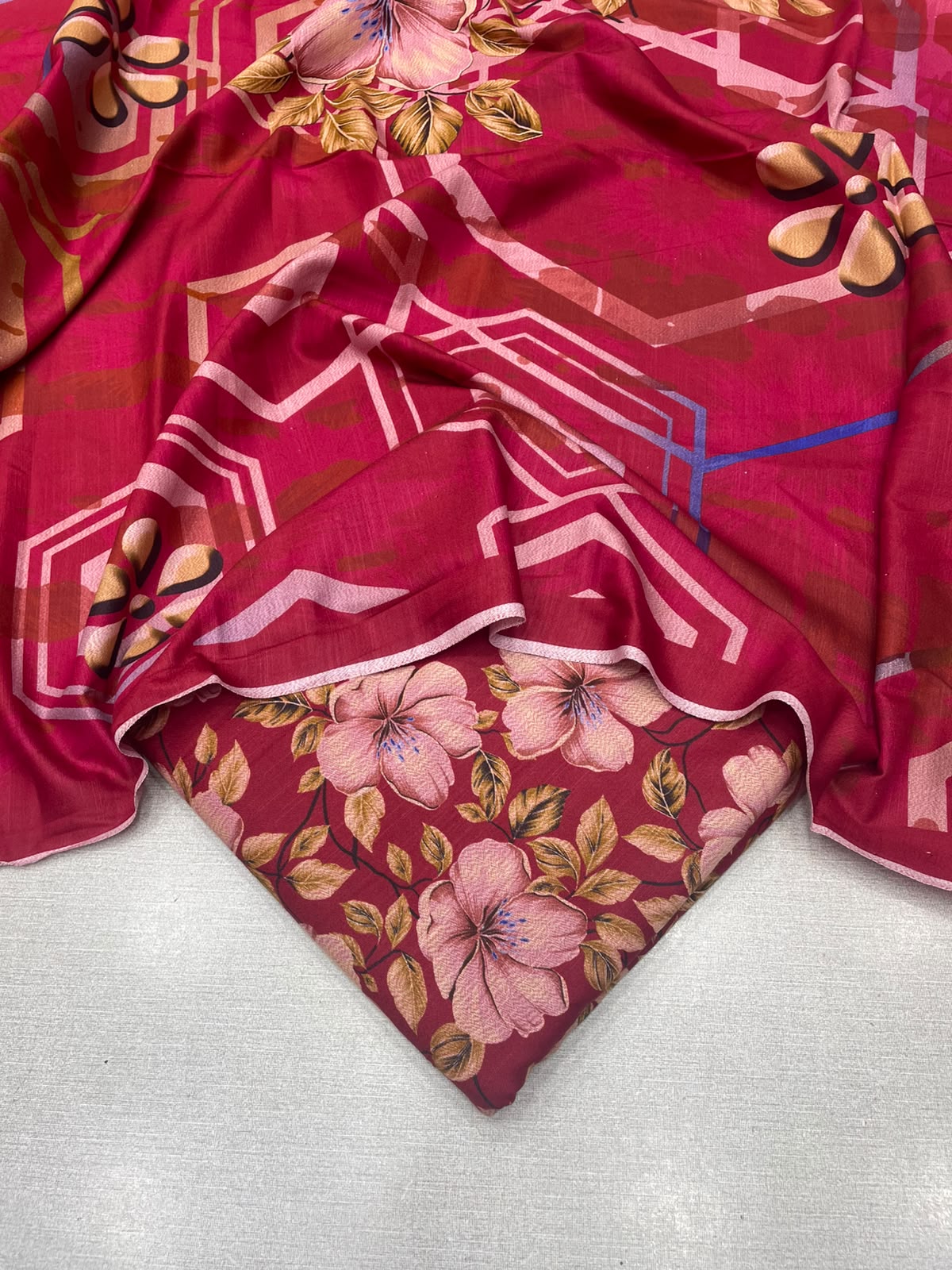 3Pc Slub Dhanak Unstitched Suit 0157