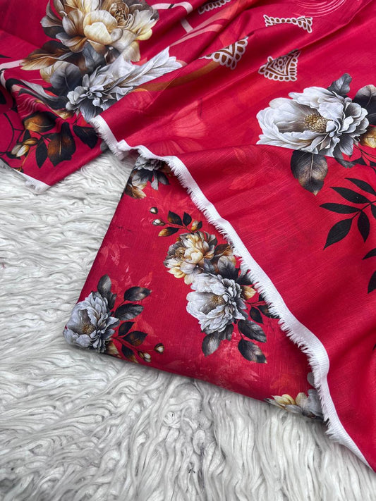 3Pc Slub Khaddar Unstitched Suit Vol-458