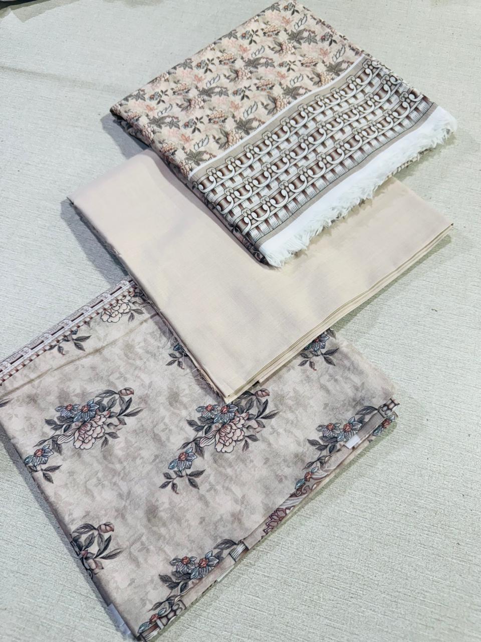 3Pc Lawn Bana Dora Vol-1205