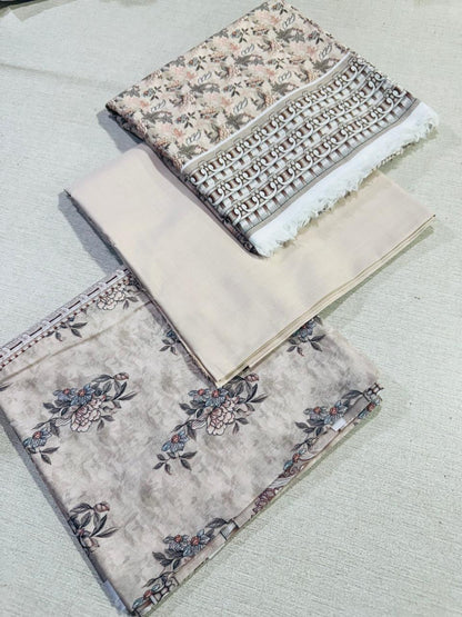 3Pc Lawn Bana Dora Vol-1205