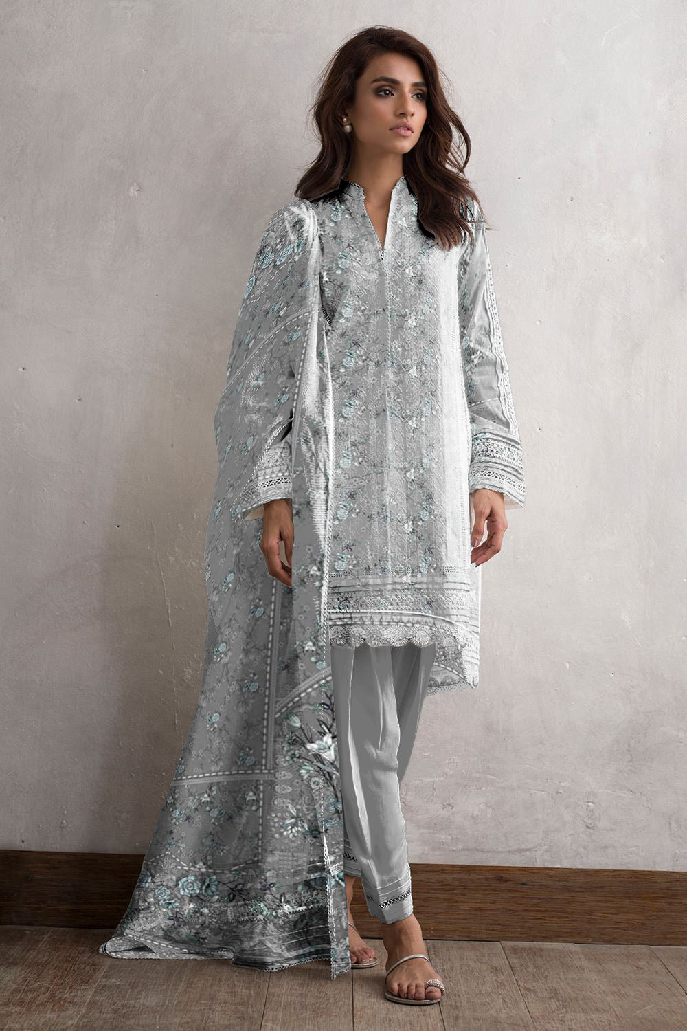 3Pc Lawn Bana Dora Unstitched Suit 37405