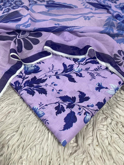 3Pc Supima Lawn Unstitched Suit 1432