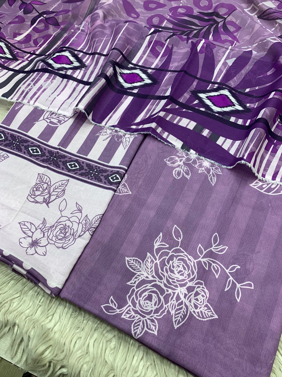 2Pc Supima Lawn Kameez & Duppata Printed Suit  Vol-3213