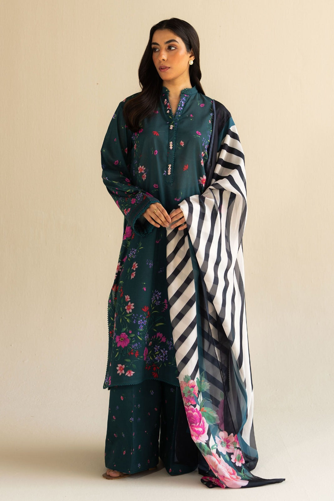 3Pc lawn unstitched - Enchantment  D-1432