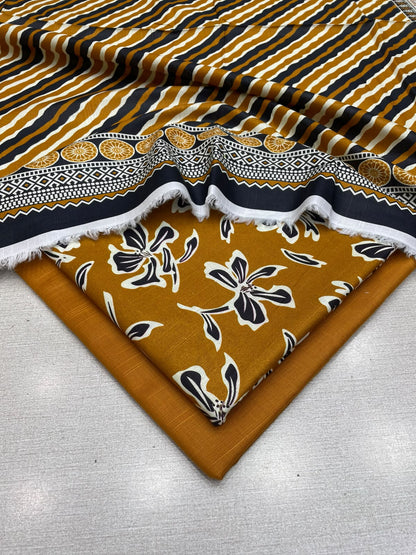 3Pc Slub Khaddar Unstitched Suit 25