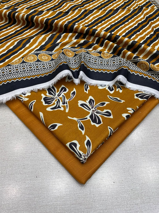 3Pc Slub Khaddar Unstitched Suit 25