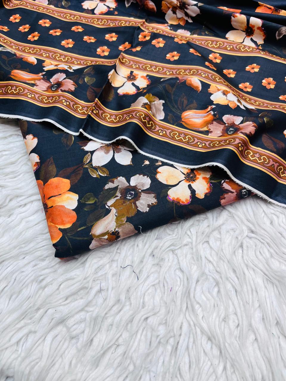 3Pc Crystal Linen Allover Suit Vol-0121