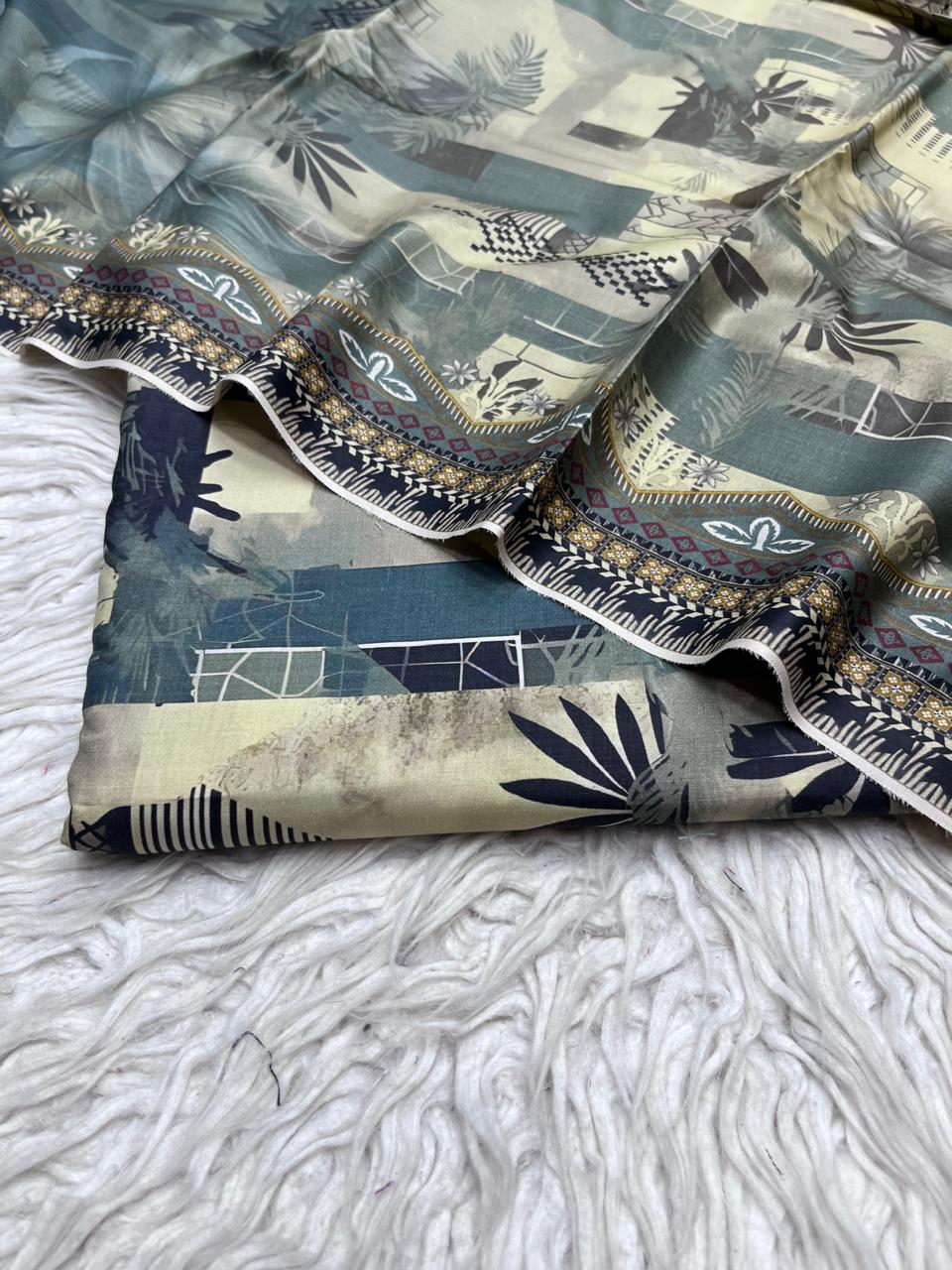 3Pc Crystal Linen Allover Suit Vol-0121