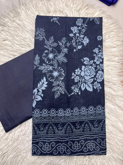 2pc Lawn Bana Dora Kameez & Dyed Trouser Suit Vol-709 A