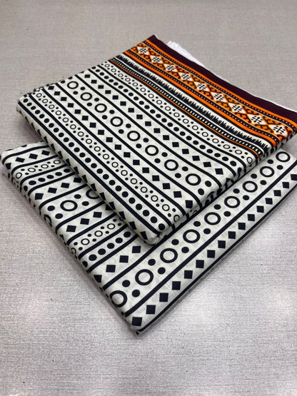 2Pc Slub Khaddar Same Printed Unstitched Suit 701