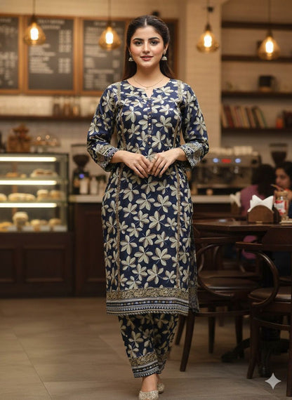 2 PC Cotton Allover Unstitched Suit Vol-1939