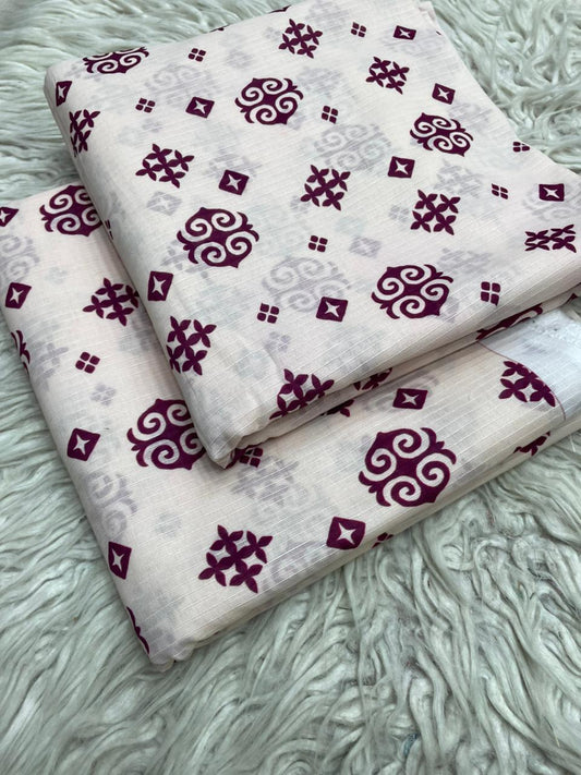 2Pc Lawn Bana Dora Suit Vol-6193