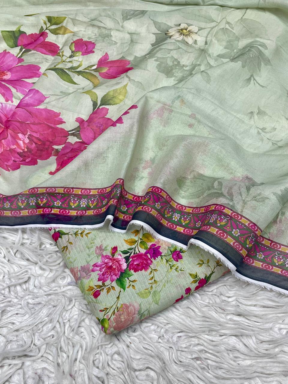 3Pc Sapphire Bana Dora Lawn Suit Vol-0119