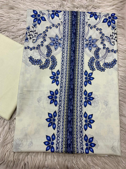 2Pc Executive Lawn Kameez & Dyed Trouser Unstitched Suit Vol-05