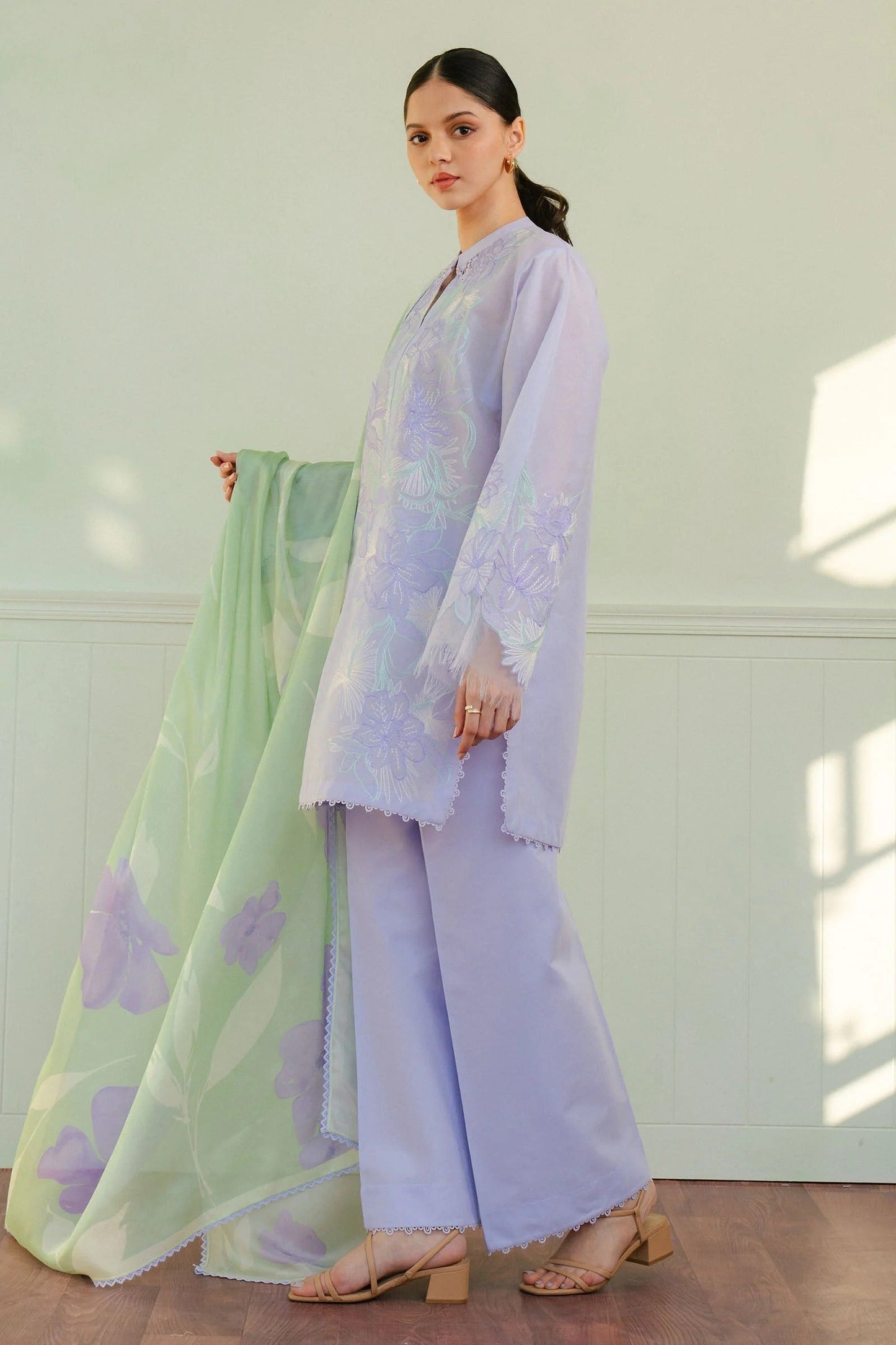 3Piece Embroidered Ricamo Dress