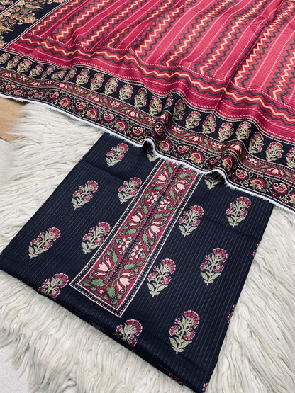 2Pc Bin Saeed Lawn Tana  Dora Kameez & Dupatta Printed Suit  Vol-3223
