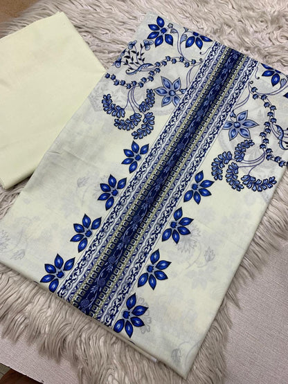 2Pc Executive Lawn Kameez & Dyed Trouser Unstitched Suit Vol-05