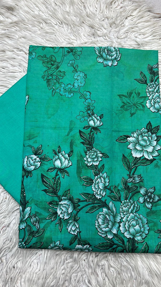 2pc Chamki Lawn Bana Dora Kameez & Dyed Trouser Suit Vol-530