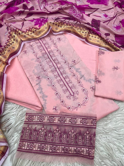 3Piece Embroidered Ricamo Dress