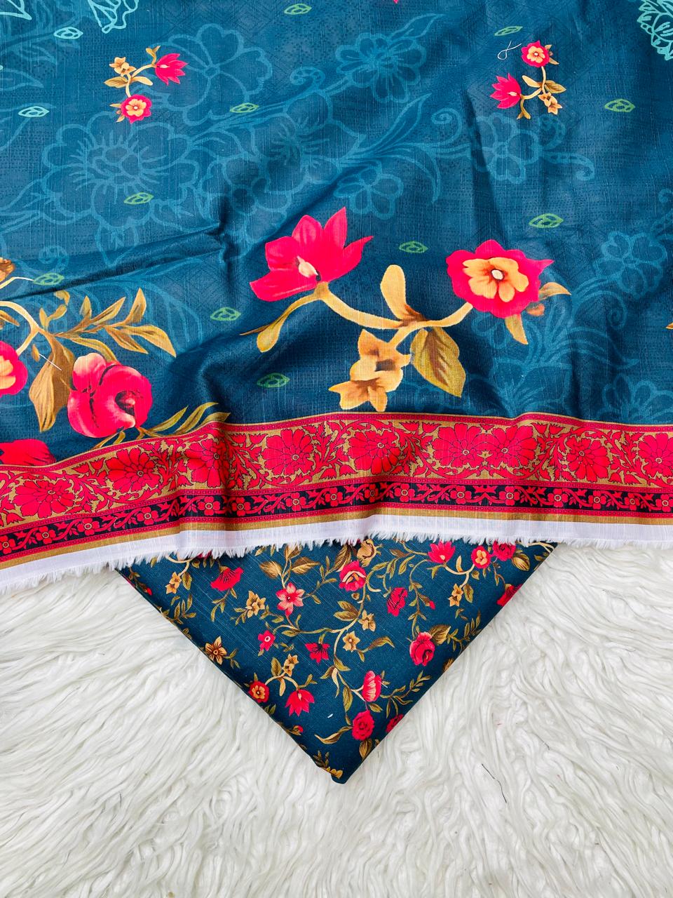 3Pc Slub Khaddar Allover Suit Vol-0120