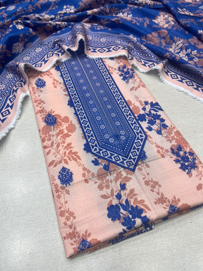 2Pc Slub Khaddar Kameez & Dupatta Suit 6237