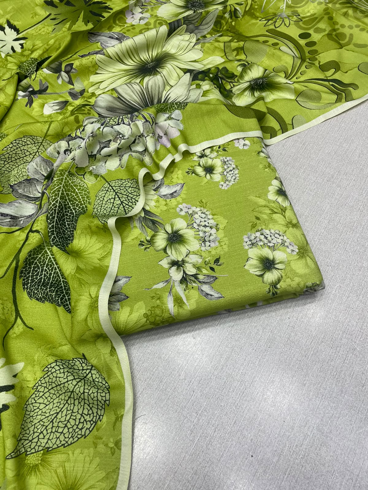 3Pc Slub Dhanak Unstitched Suit 0157
