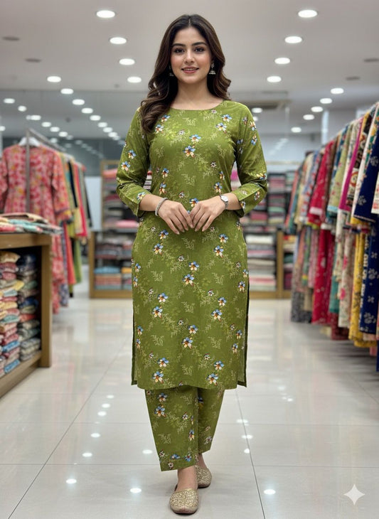 2Piece Taweera Cotton Allover Suit D-40817