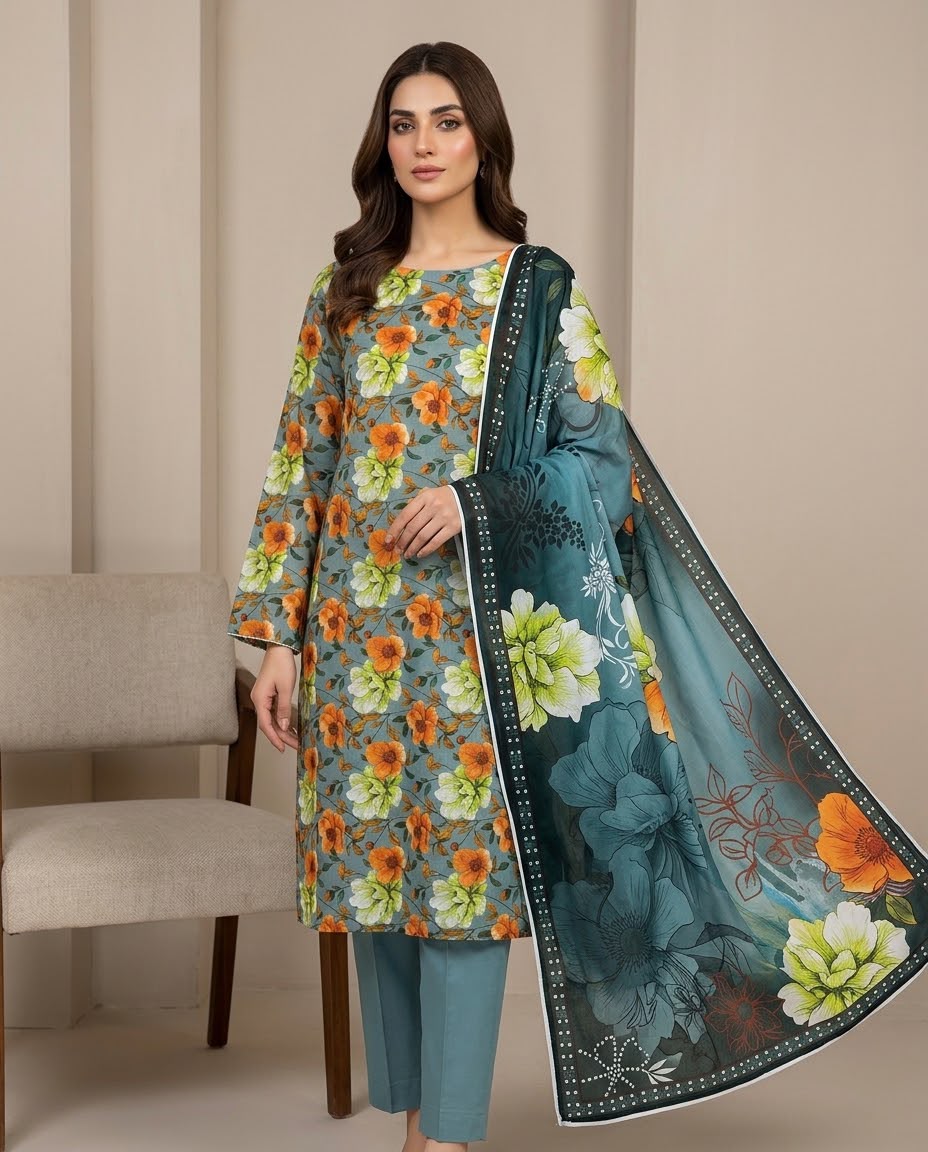 3Pc Zobia Lawn Unstitched Suit 29