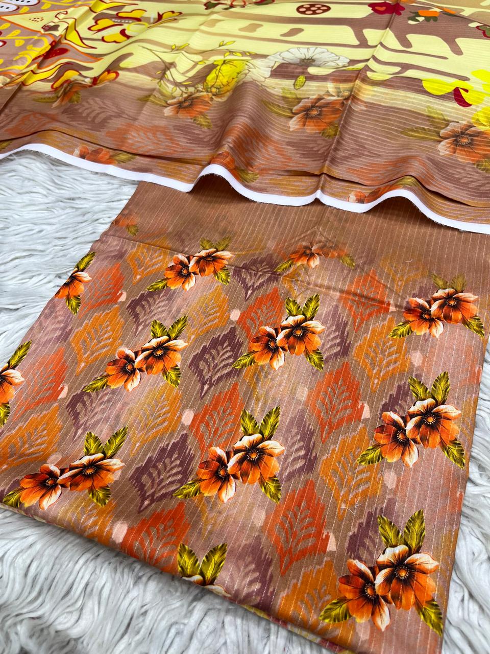 2Pc Sapphire Lawn Bana Dora Kameez & Printed Lawn Duppata Vol-3204